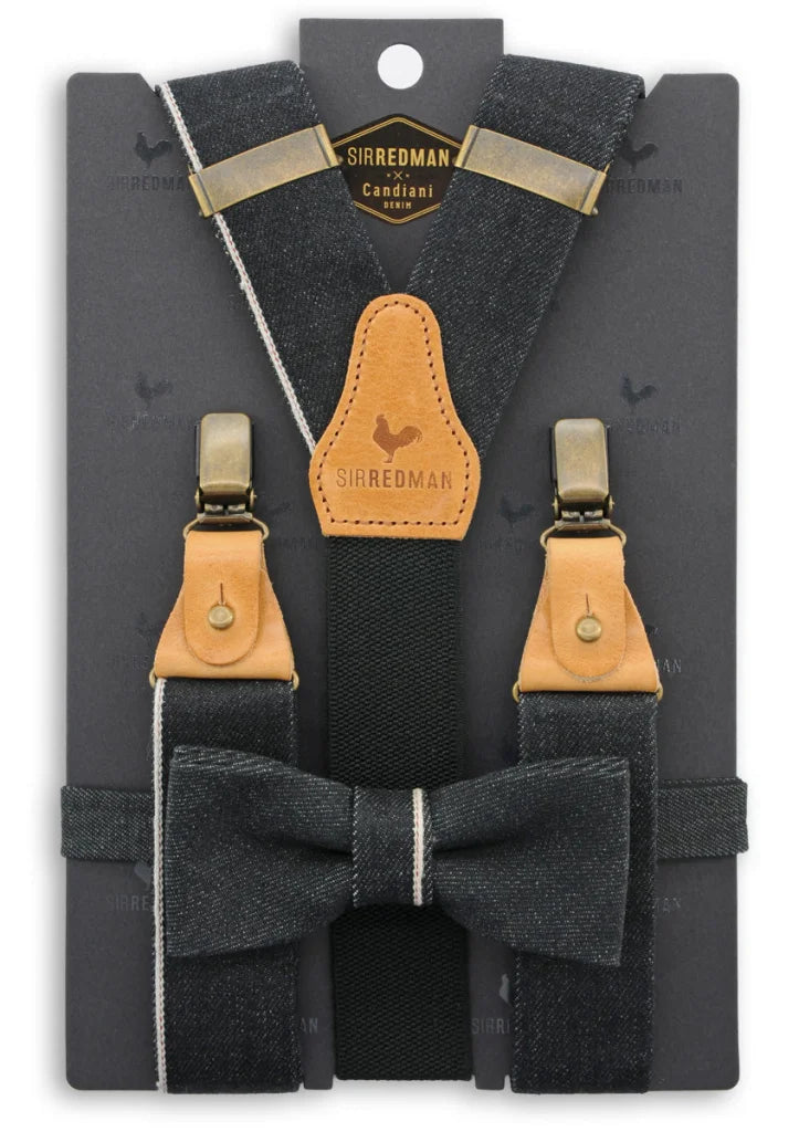 Hosenträger Gentleman Set Natural Nick Selvedge - schwarz