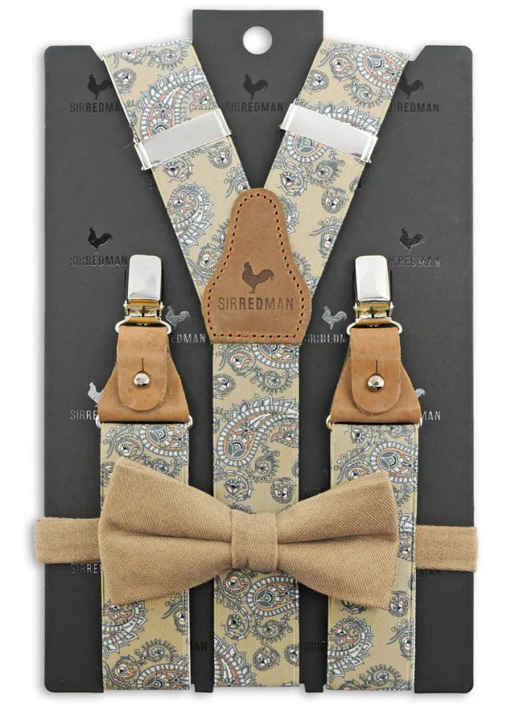 Hosenträger Gentleman Set Soft Paisley - beige - Hosenträger