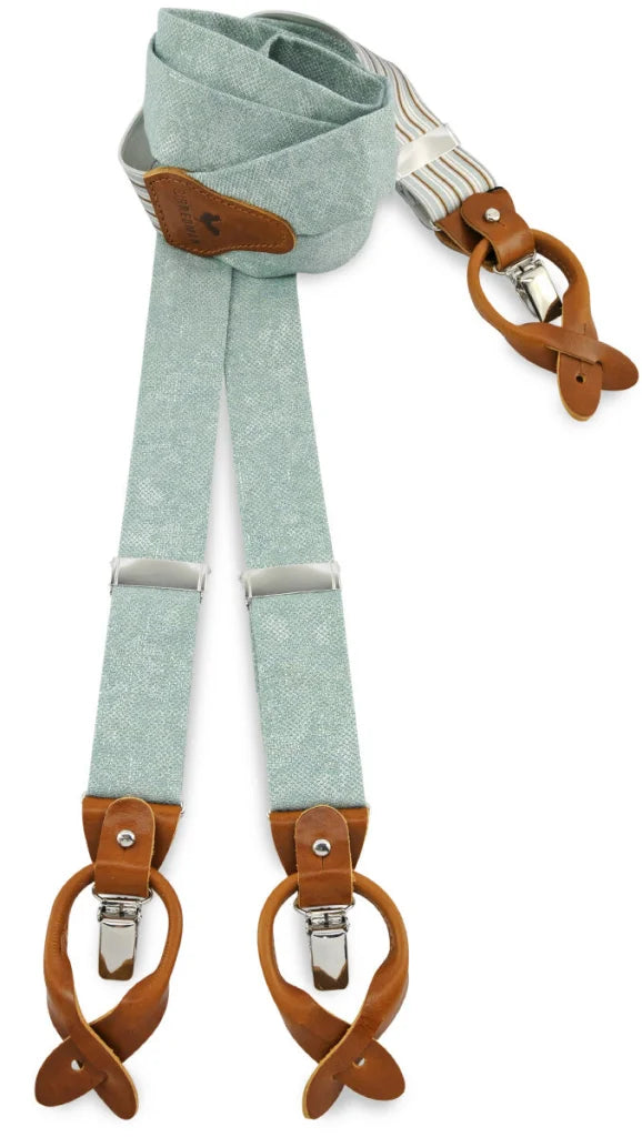 Hosenträger Gentleman Set Sposo Stiloso grün - minzgrün