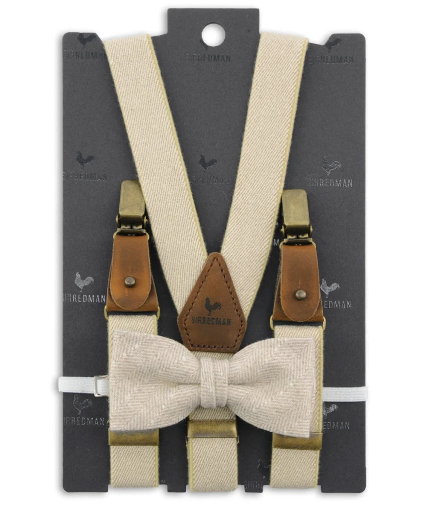 Hosenträger Kids Gentleman Set Samuel Tweed - zandkleur