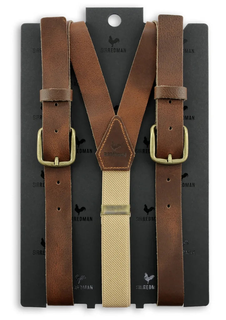 Hosenträger rustikale Gentleman’s Leder braun - braun