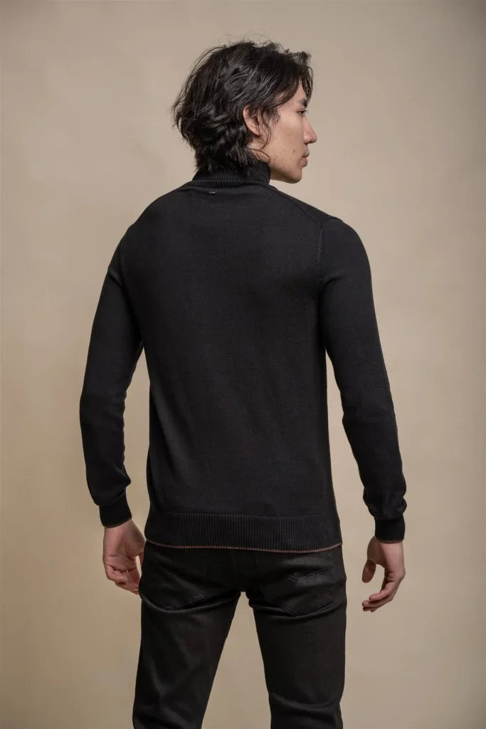 Karris Rollkragenpullover für Herren in Black - Cavani