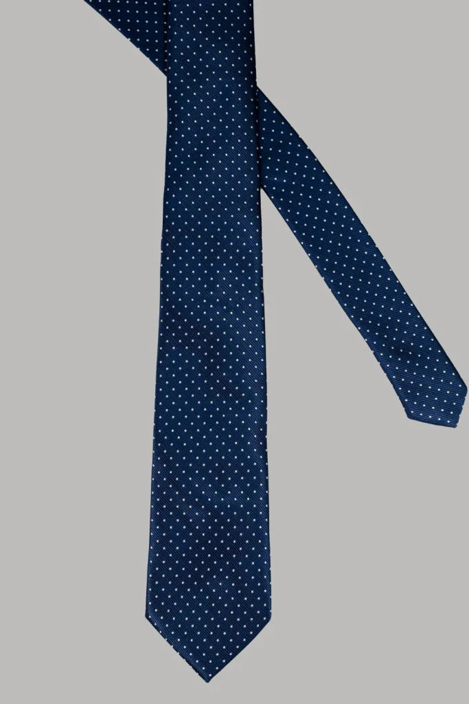 Krawattenset Navy Dots - Cavani - gentleman set