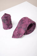 Marc Darcy Gentleman's Set Berry Paisley Krawatte und Einstecktuch