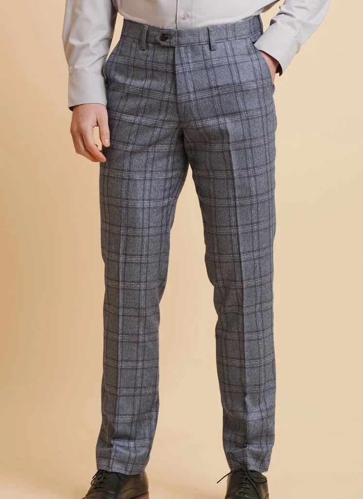 Marc Darcy - Hose Abbott Blue Tweed Check