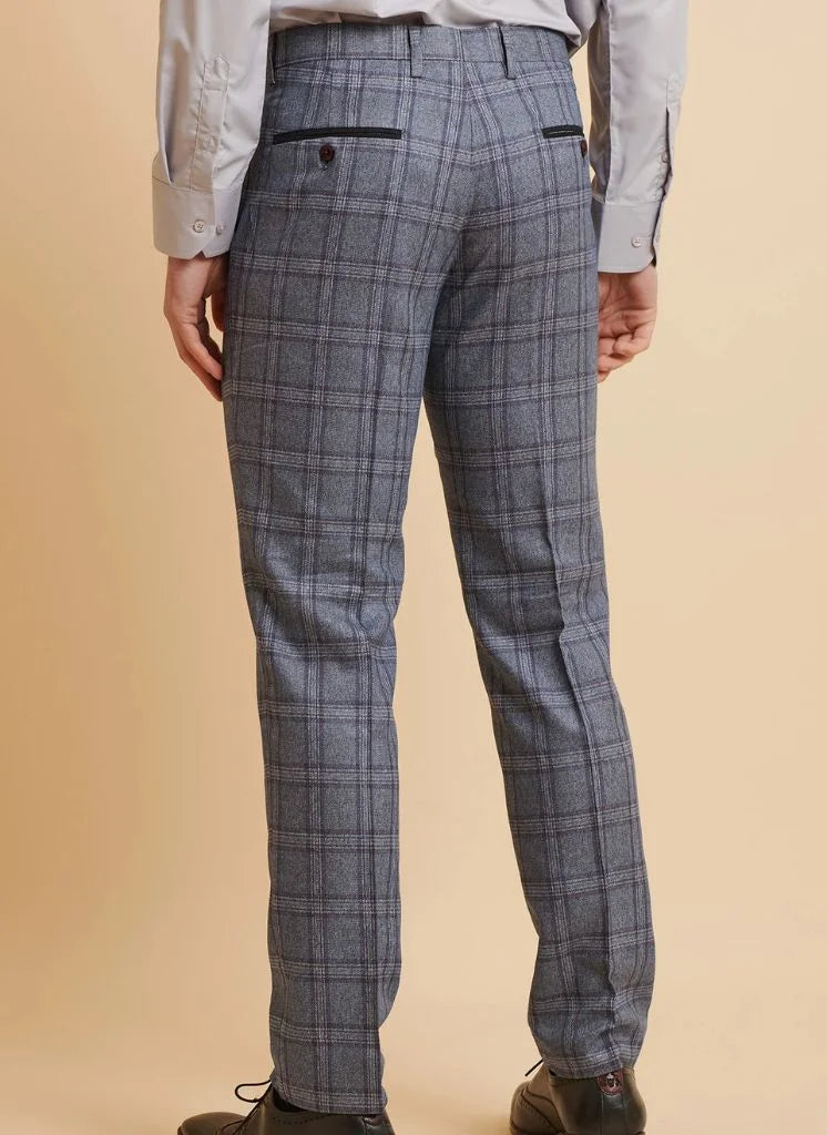 Marc Darcy - Hose Abbott Blue Tweed Check