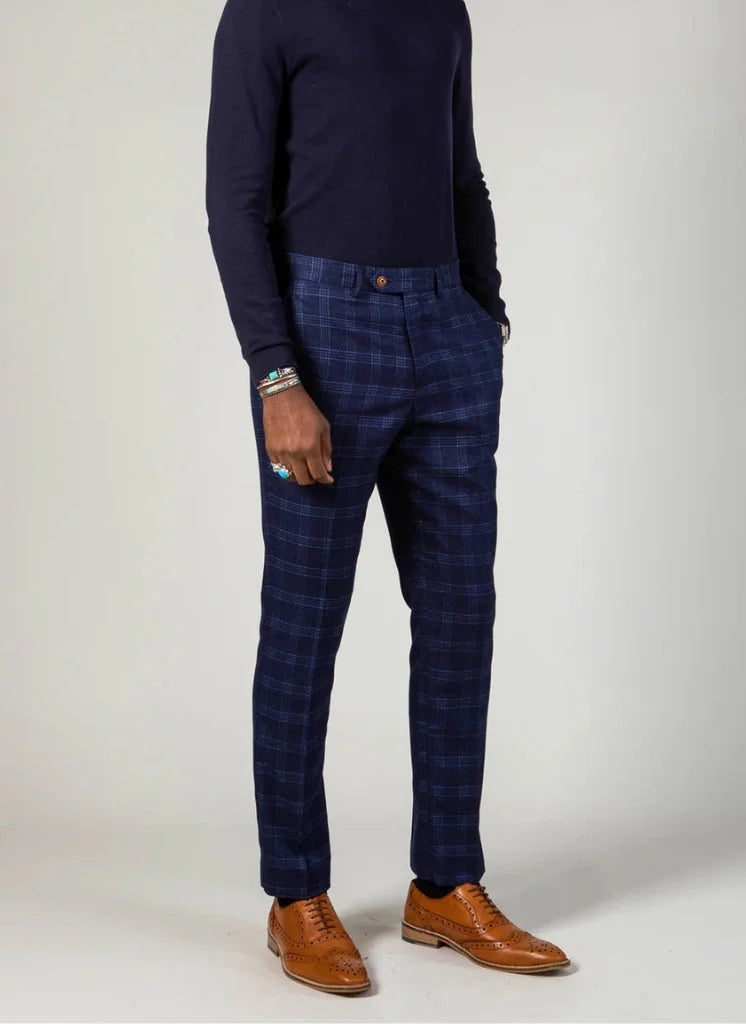 Marc Darcy - Hose Blau Chigwell Tweed