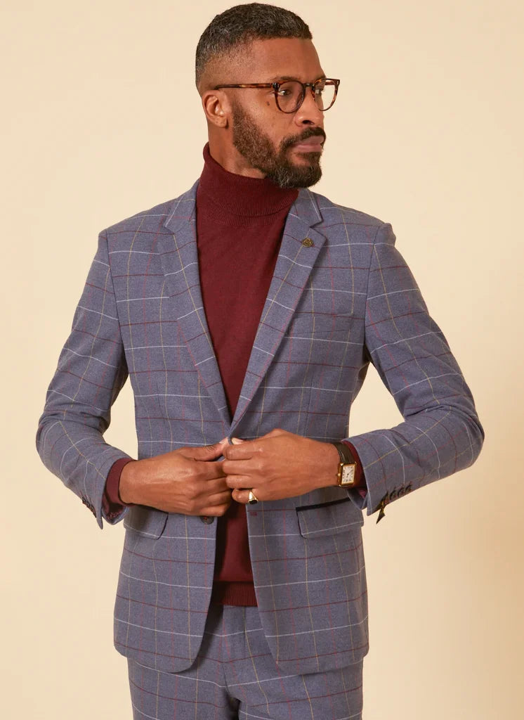 Marc Darcy - Sakko Abbott Blue Tweed Check