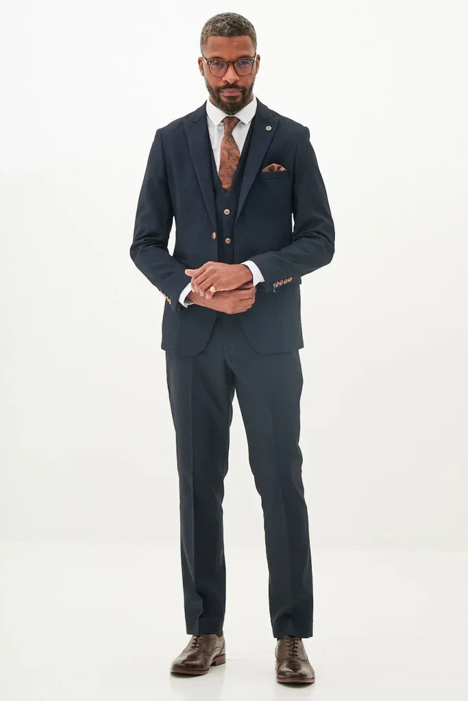 Navyblauer Anzug - Max Navy 3-teiliger Herrenanzug