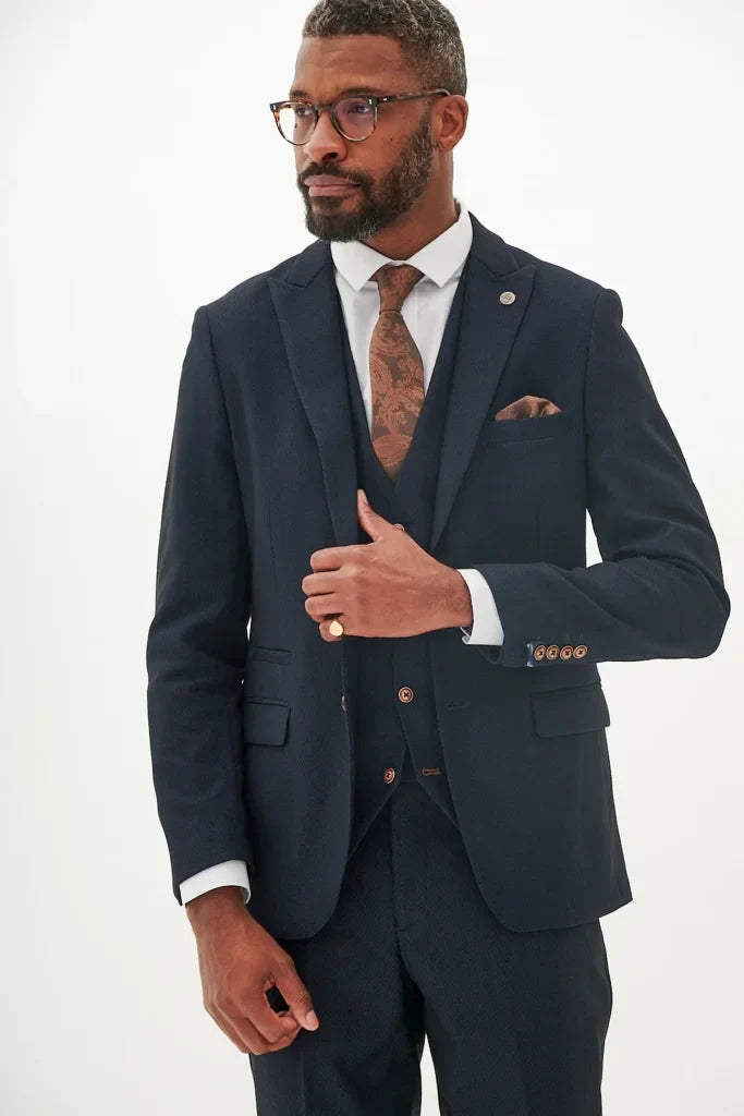 Navyblauer Anzug - Max Navy 3-teiliger Herrenanzug
