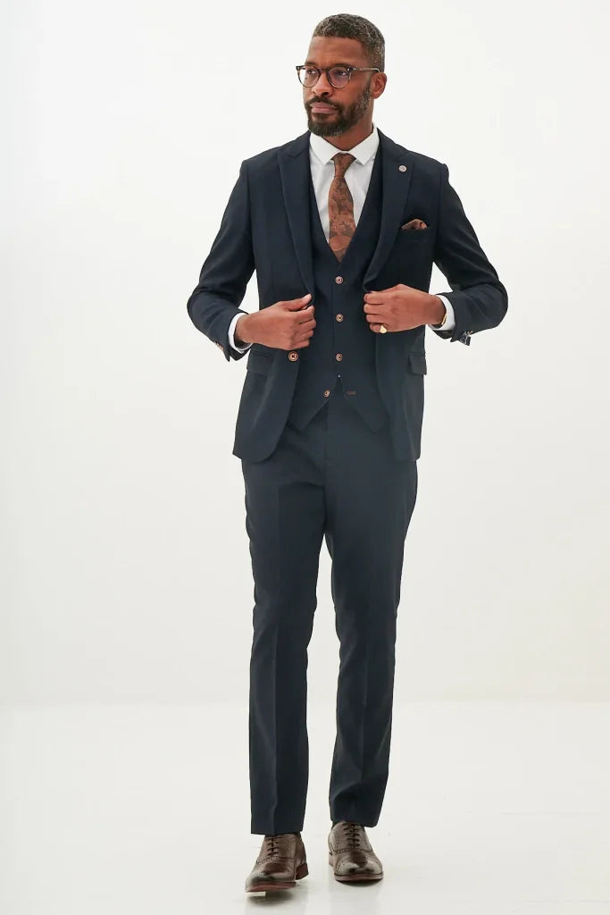 Navyblauer Anzug - Max Navy 3-teiliger Herrenanzug