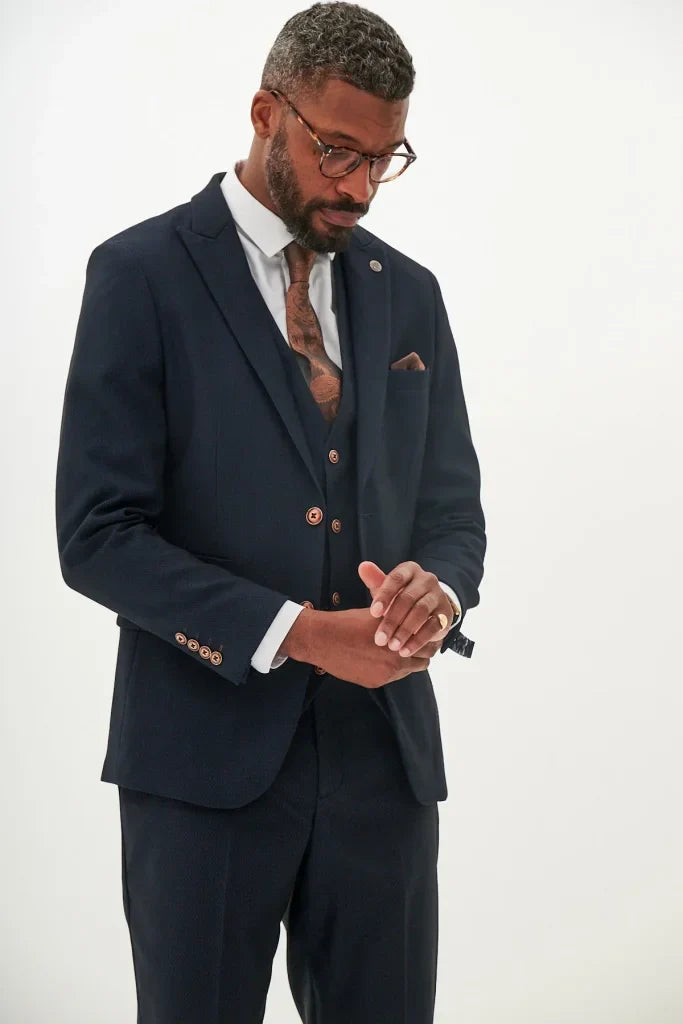 Navyblauer Anzug - Max Navy 3-teiliger Herrenanzug