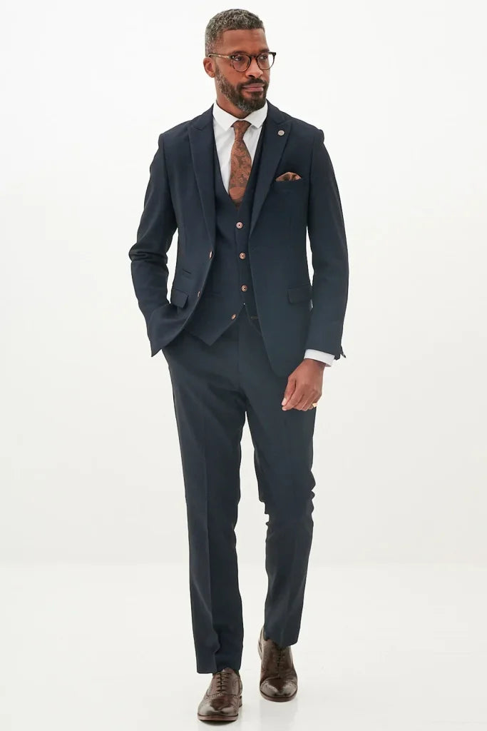 Navyblauer Anzug - Max Navy 3-teiliger Herrenanzug