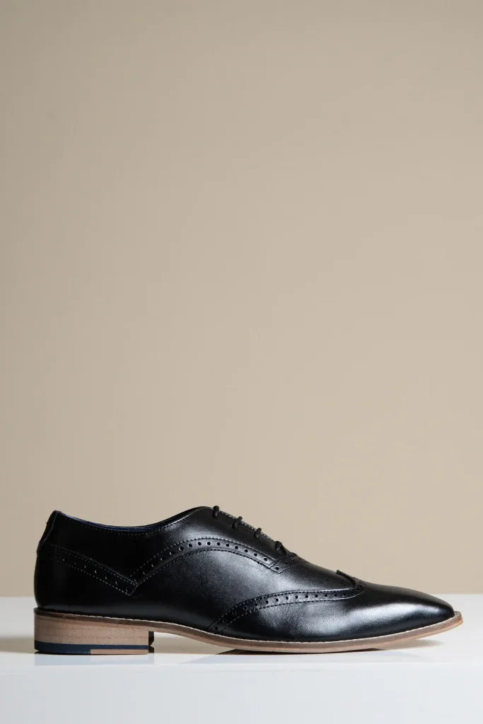 Schwarze Lederschuhe Marc Darcy Dawson - Wingtip Brogue