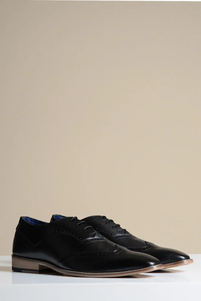 Schwarze Lederschuhe Marc Darcy Dawson - Wingtip Brogue