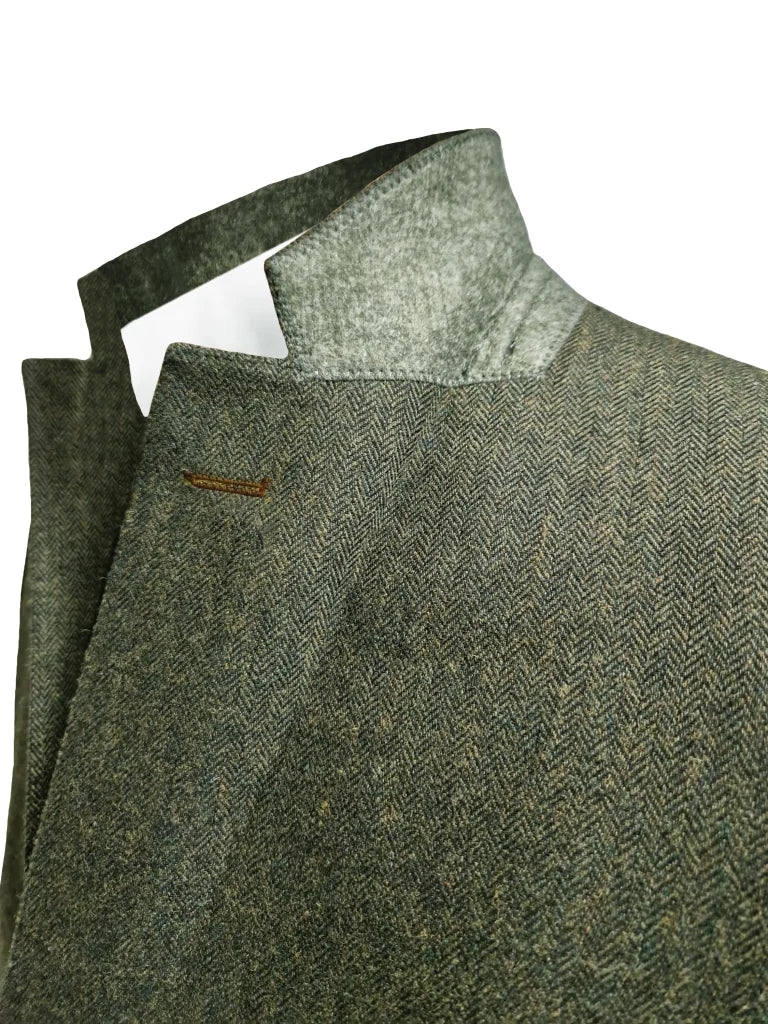 TAVERNY Chief - Herrenanzug Olive Tweed - driedelig pak